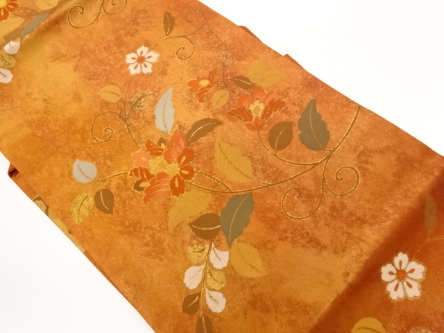 JAPANESE NAGOYA OBI / WOVEN FLOWER ARABESQUE